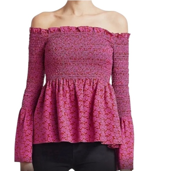 A.L.C. Agra Floral Printed Silk Blouse - Picture 1 of 5